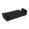 Velvet Tufted Sofa Couch With 2 Pillows And Nailhead Trim - Black - Image 8
