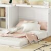 Full Size Murphy Bed With Shelves, Cabinets And USB Ports - White - Image 17