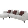 Mardi - Tweed Sectional Sofa With 3 Pillows - Maroon / Beige - Image 4