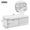 Shoe Storage Bench Entryway Shoe Cabinet Storage Ottoman With Padded Seat Cushion And Double Doors For Entryway, Hallway And Bedroom - Light Gray - Image 2