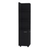 Corner Cabinet Tall With 3 Tier Shelf And 2 Door - Black - Image 6