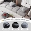 Modern Oversized Modular Sectional Sofa With 2 Ottoman And 2 Seat, Sparkling Chenille Fabric Soft Cushion Sofa With 4 Pillows, 4 Pieces Diy Combination Tufted Sofa, No Assembly Required - Gray - Image 17
