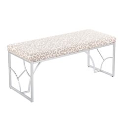 Constellation - Contemporary Bench - Silver / Gray Leopard