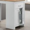 Alonzo - Small Space Counter Height Dining Table With Cabinet And Drawer Storage - Oak And White - Image 3