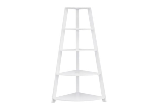 Corner Bookshelf, Bookcase, Etagere, 4 Tier, Office, Contemporary & Modern - White