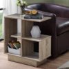 Accent Side Table, Narrow, Small, 3 Tier, Contemporary & Modern - Taupe - Image 4