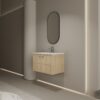 Modern Wall Mounted 30" Bathroom Vanity With Ceramic Sink And Soft Closing Doors - Oak - Image 5