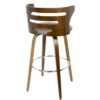 Cosini - Mid-Century Modern Fixed Height Barstool With Swivel (Set of 2) - Walnut / Gray - Image 5