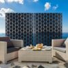 Outdoor & Indoor Freestanding Decorative Privacy Screen, Metal Privacy Fence Panels - Black - Image 11