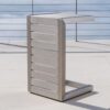 Aluminum Outdoor Side Table, C Shaped End Table, Outside Small Table For Patio - Silver - Image 2