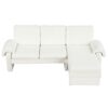 Convertible Futon Sofa Bed Futon Sofa Couch With An Adjustable Backrest, A Reversible Chaise Lounge And 2 Removable Armrest Pillows For Living Room - Beige - Image 11