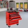 7 Drawers Multifunctional Tool Cart With Wheels - Red - Image 2