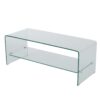 Modern Tempered Glass TV Stand With Shelf And Open Back Design - Clear - Image 9