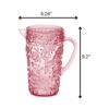 Paisley - Unbreakable Plastic Water Pitcher With Lid And Spout, 2.5 Quarts, Bpa Free - Pink - Image 3