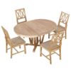 Topmax - 5 Piece Rustic Extendable Dining Table Set Round Trestle Table And 4 Cross Back Dining Chairs For Kitchen, Dining Room - Natural - Image 8