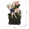 Decorative 3 Tier Tabletop Water Fountain With Fairy And LED Light, Angel Girl With Flower Design, For Indoor Tabletop And Outdoor - Pink / Green - Image 10