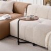 C-Shaped Side Table, Small Sofa Table For Living Room - Brown - Image 3