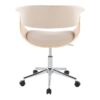 Vintage Mod - Mid-Century Modern Office Chair - Chrome / Natural / Cream - Image 4