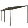 Outdoor Wall Mounted Gazebo With Sloped Roof Design, Uv Protection, And Durable Iron Frame - Gray - Image 6