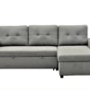 Convertible L Shaped Sectional Sleeper Sofa Bed, Saving Pull Out Couch - Gray - Image 5
