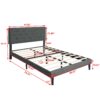 Twin Size Upholstered Platform Bed Frame With Button Tufted Linen Fabric Headboard - Dark Gray - Image 5