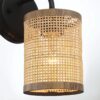 Reef - Single Lights Wall Sconce With Natural Shade Rustic Wicker Wall Light - Black / Rattan - Image 5