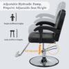 Classic Reclining Barber Chair Salon Chair For Hair Stylist With Heavy Duty Hydraulic Pump, 360° Rotation, Tattoo Chair Shampoo Beauty Salon Equipment, Max Load Weight 330 Lbs - Black - Image 4