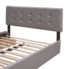 Queen Size Upholstered Platform Bed With 2 Drawers And 1 Twin Long Trundle - Light Gray - Image 16