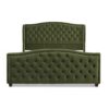 Marcella - King Upholstered Shelter Headboard Bed Set - Olive Green - Image 3