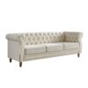 Chesterfield - Velvet Sofa 84.65" For Living Room - Beige - Image 2