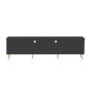 Retro TV Stand, Entertainment Center Media Console Cabinet With 6 Metal Legs, 2 Cabinets, 4 Drawers And Anti-Tip Device For Living Room, Up To 85" - Black - Image 18