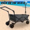 Utility Park Garden Cart Tool Customized Color Folding Camping Trolley Outdoor Picnic Beach Wagon - Black - Image 6