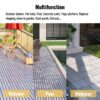 30 Piece Interlocking Deck Tiles Striped Pattern, Square Acacia Hardwood Outdoor Flooring For Patio, Bancony, Pool Side - Light Gray - Image 36