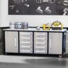Storage Cabinets With Workbench (10 Drawers & 2 Cabinets) - Silver - Image 6