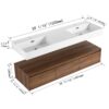 Modern Wall Mounted Bathroom Vanity With Dual Resin Sink And Soft Close Drawers - Brown Ebony - Image 3