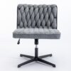 Armless Office Desk Chair No Wheels - Gray - Image 4
