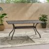 Celestine - Outdoor Cast Aluminum Dining Table With Floral Lattice Design And Umbrella Holder - Bronze - Image 9