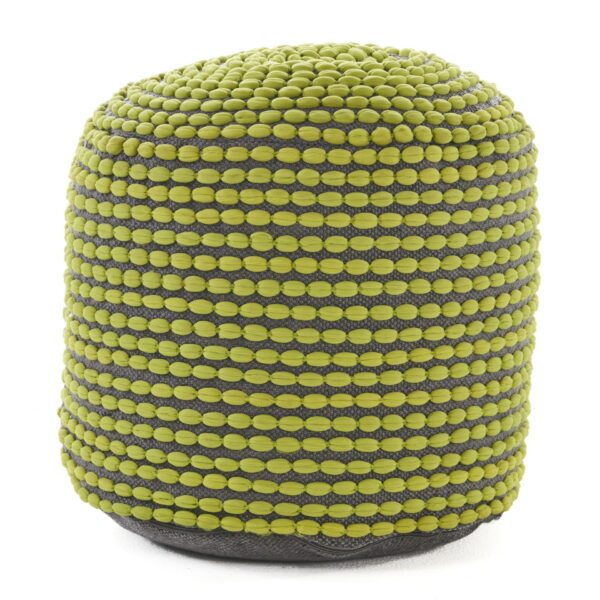 River - Handcrafted Cylindrical Pouf Water Resistant - Green