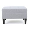Contemporary Ottoman Footstool With Tufted Upholstery - Light Gray - Image 2