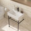 24" Ceramic Console Bathroom Sink With Overflow Basin & Legs - White - Image 6