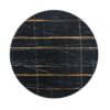 Marble Printed Round Dining Table - Black Columnar Base With Gold Annulus Not Including Chairs - Black - Image 4