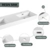 Modern Wall Mounted Bathroom Vanity With Dual Resin Sink And Soft Close Drawers - Brown Ebony - Image 10