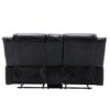 2 Seater Home Theater Recliner Manual Recliner Chair With A Led Light Strip Two Cup Holders And A Storage Box For Living Room - Black - Image 14