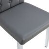 Armless Dining Chairs, Grid And Buckle Design Of The Back (Set of 4) - Gray - Image 14