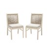 Cordoba - Dining Chair (Set of 2) With Acacia Wood Frame And Water Repellent Fabric - Beige / Yellow - Image 3