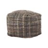 Koki - Handcrafted Fabric Pouf Recycled Denim And Paper Chindi - Khaki - Image 4