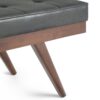 Pierce - Mid Century Ottoman Bench - Distressed Black - Image 6