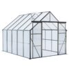 Double Door Polycarbonate Greenhouse Raised Base And Anchor Aluminum Heavy Duty Walk In Greenhouses For Outdoor, Backyard In All Season - Black - Image 6