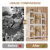 Portable Wardrobe Closet Storage Organizer For Clothes With Magnetic Doors, 12 Cubes & 2 Hanging Rods - White - Image 18