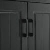 Minimalist 4 Door Shoe Cabinet With Coat Rack, Spacious Top, 3 Drawers, 8 Shelves, Metal Hooks And Handles For Hallway - Black - Image 15